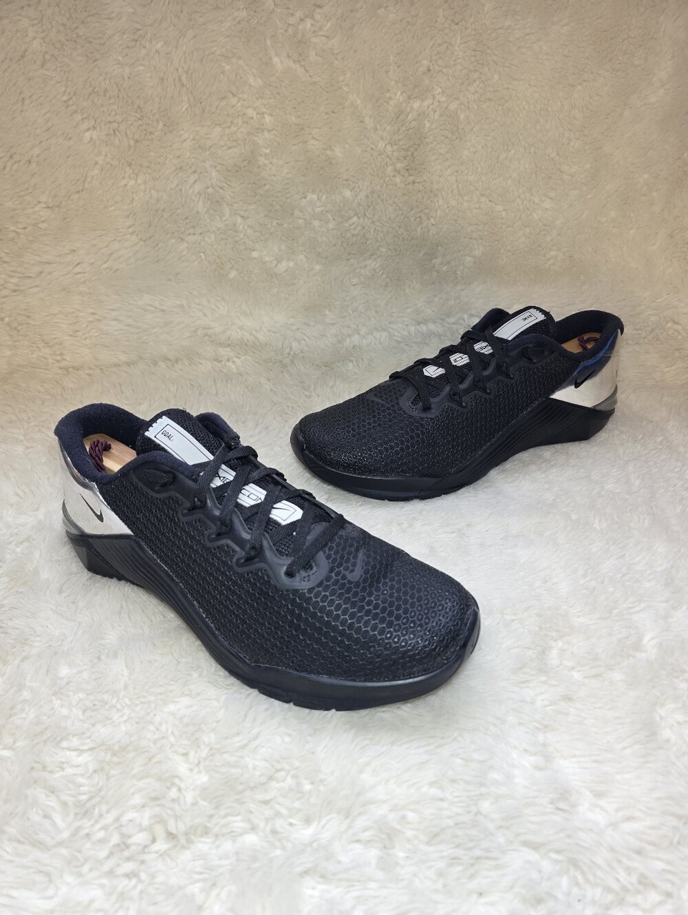 Nike Metcon 5 Just Do It Black Metallic Silver Sneakers/Gym Shoes Men's Size 8.5